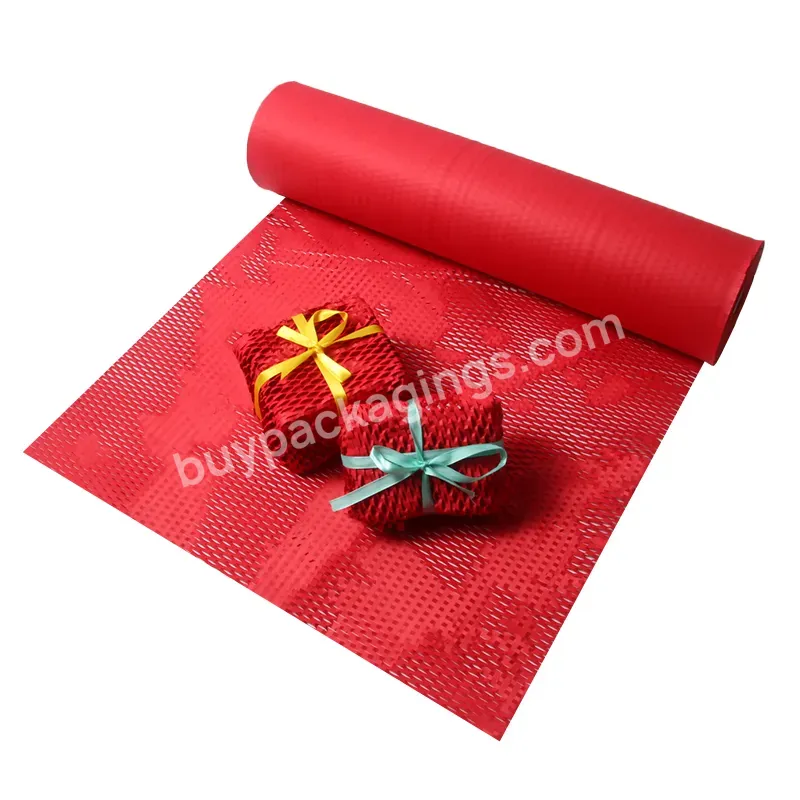 Yohpack 30cm*30m Red Craft Paper 80gsm Custom Available Manufacturer Direct Sale Wrapping Honeycomb Protection Paper For Packing