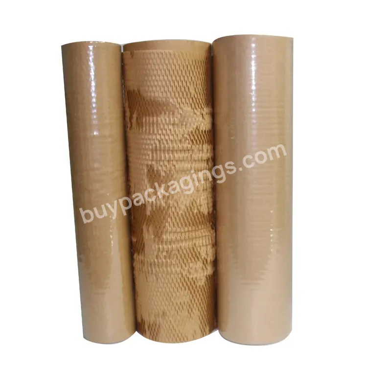 Yohpack 38cm*250m Paper Honeycomb Recyclable Honeycomb Cushion Wrapping Paper Roll Honeycomb Kraft Paper