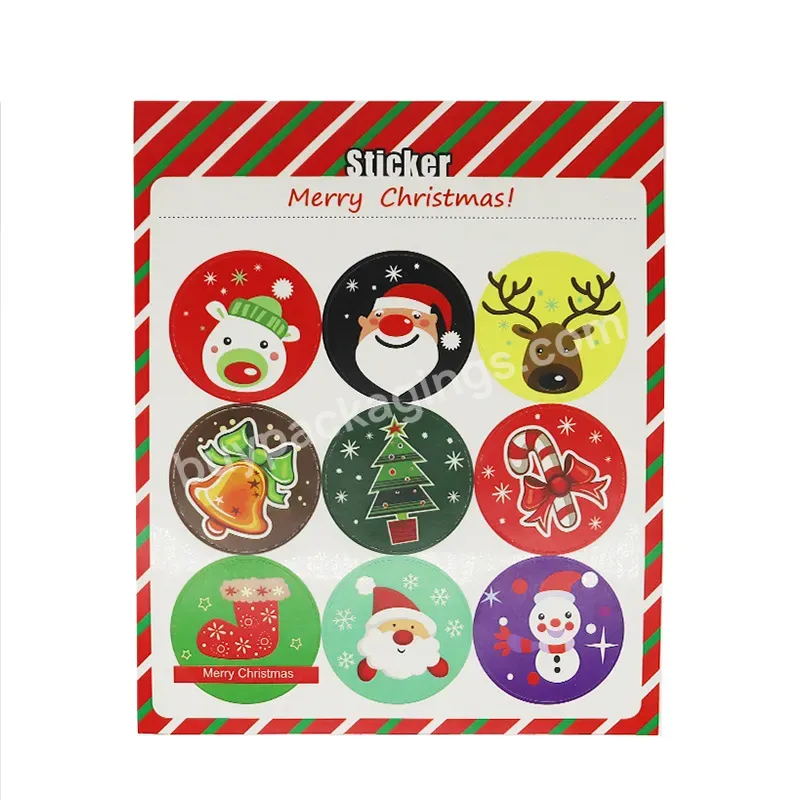 Yohpack 3.9cm Merry Christmas Sealing Label Card Packing Cute Cartoon Stock Self Adhesive Stickers