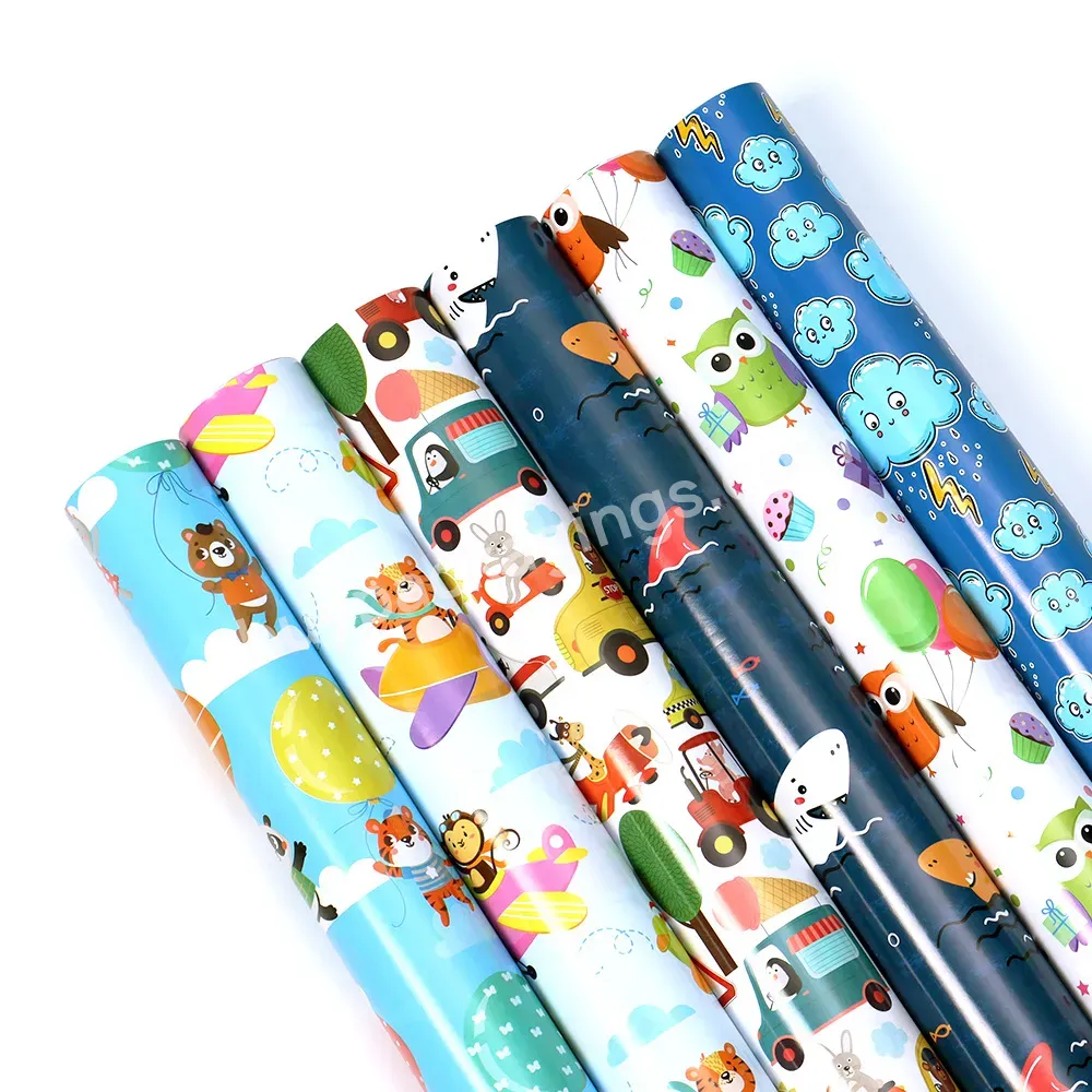 Yohpack Children's Day Gift Wrapping Paper Cartoon Cute Thickened Diy Gift Paper Car Wrapping Paper For Kids