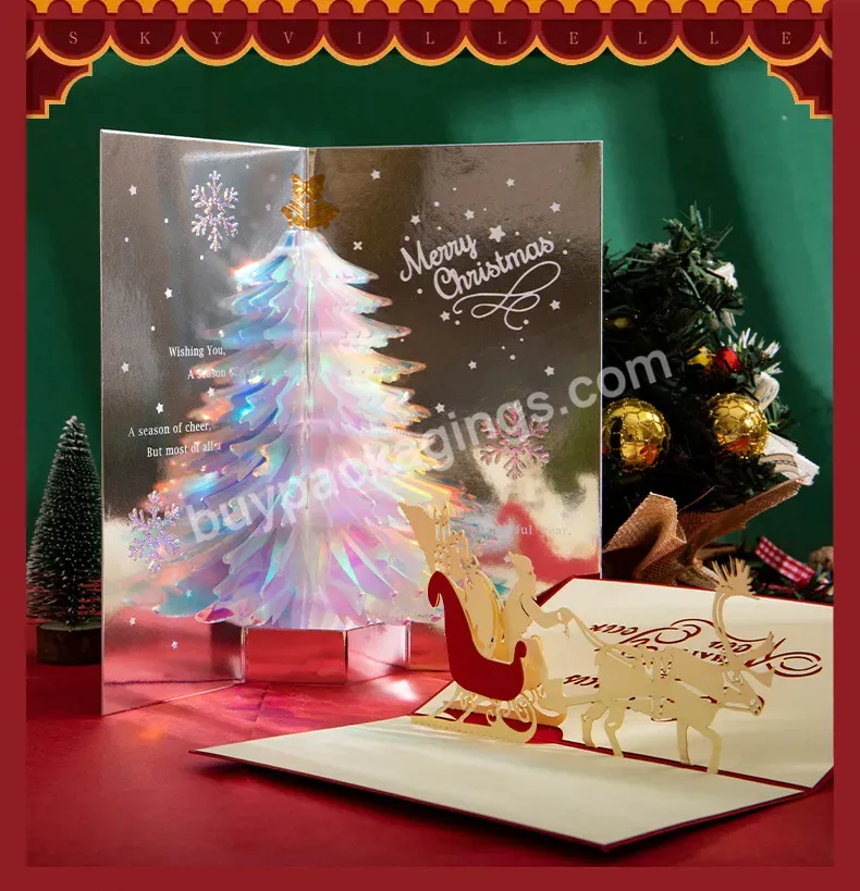 Yohpack Christmas Card New Sparkling Christmas Tree Holiday Stereo Beautiful Music Card - Buy 3d Holiday Cards,Christmas Tree Greeting Card,Three-dimensional Christmas Gift Card.