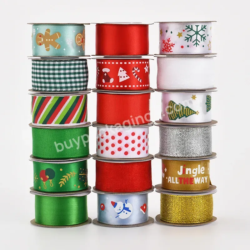 Yohpack Christmas Small Roll Ribbon Set Holiday Gift Packaging Ribbons Home Decoration 5 Yard Ribbon