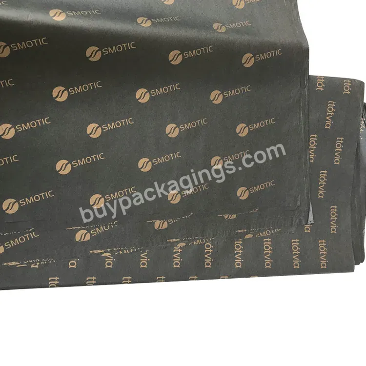 Yohpack Clothes Wrapping Paper Tissue Paper Custom Logo Waterproof Silver Foil Gold Printed Tissue Packing Paper