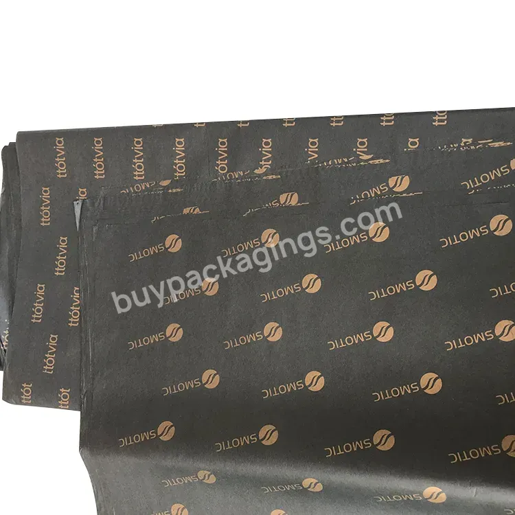 Yohpack Clothes Wrapping Paper Tissue Paper Custom Logo Waterproof Silver Foil Gold Printed Tissue Packing Paper