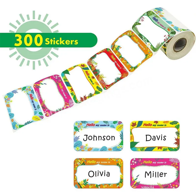 Yohpack Cross-border Teachers Children Students Rectangular Colorful Box Name Sticker Label