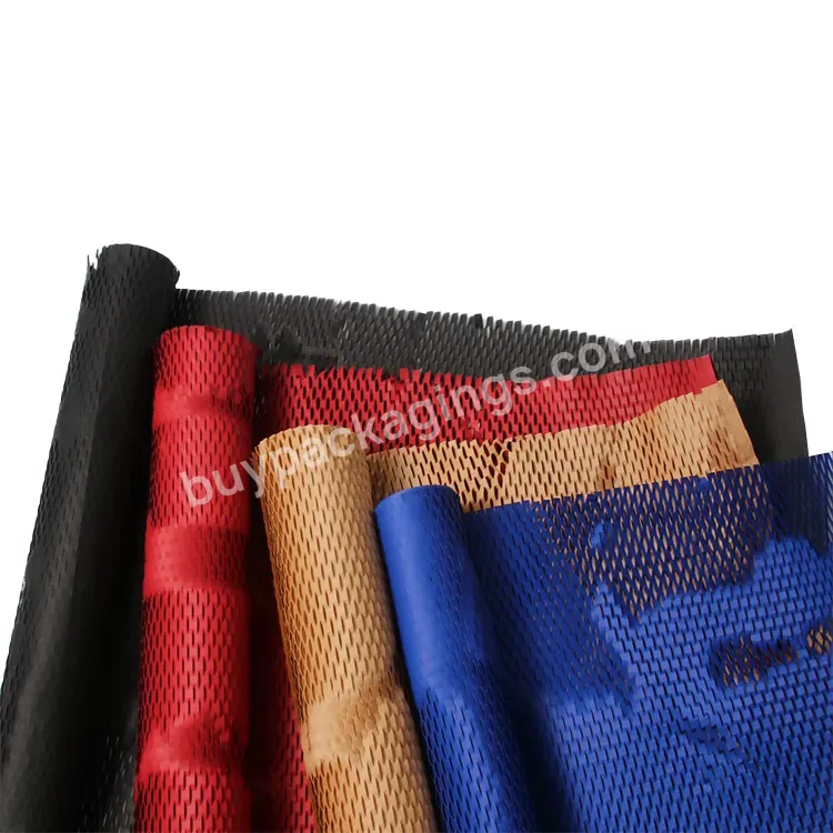 Yohpack Custom Color Biodegradable Blue Panel Pink Honeycomb Wrapping Paper Roll