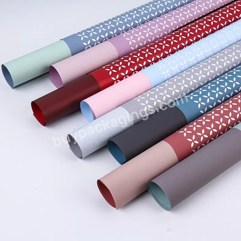 Yohpack Double Colors Printed Ouya Paper Two-color Korean Flowers Bouquet Floral Wrapping Paper Waterproof