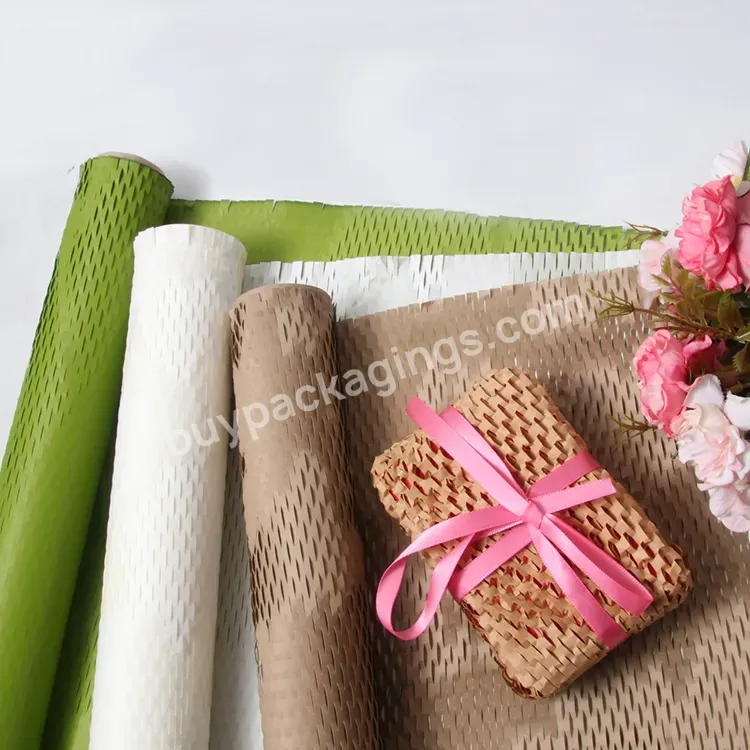 Yohpack Factory Wholesale Pink Honeycomb Paper Gift Wrapping Cushion 50cm*10yards/roll New Colorful Wrapping Paper For Packaging