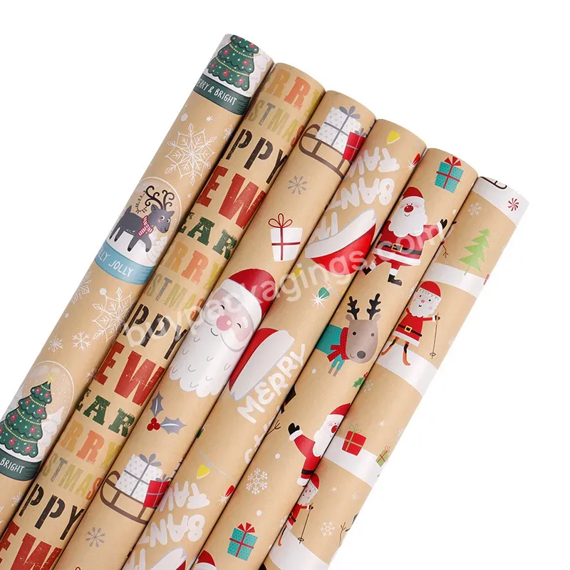 Yohpack In Stock Christmas New Packing Paper For Gift Box Gift Decoration Elk Craft Paper Packaging - Buy Wrapping Paper For Gifts,Gift Wrapping Paper Roll Custom Print,Custom Gift Wrapping Paper Sheets.