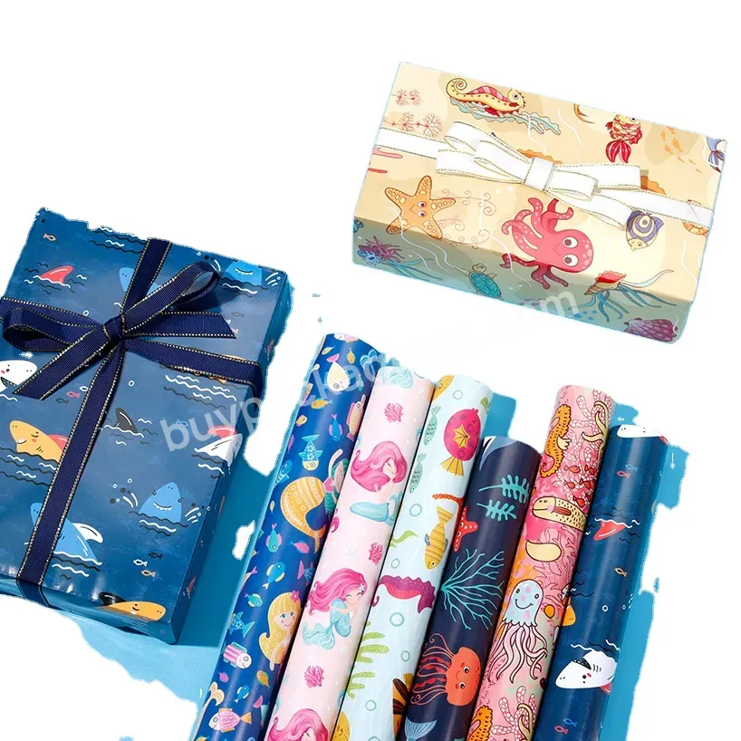 Yohpack Innovative New Cartoon Undersea World Gift Paper Kids Cute Birthday Gift Wrapping Paper Wholesale