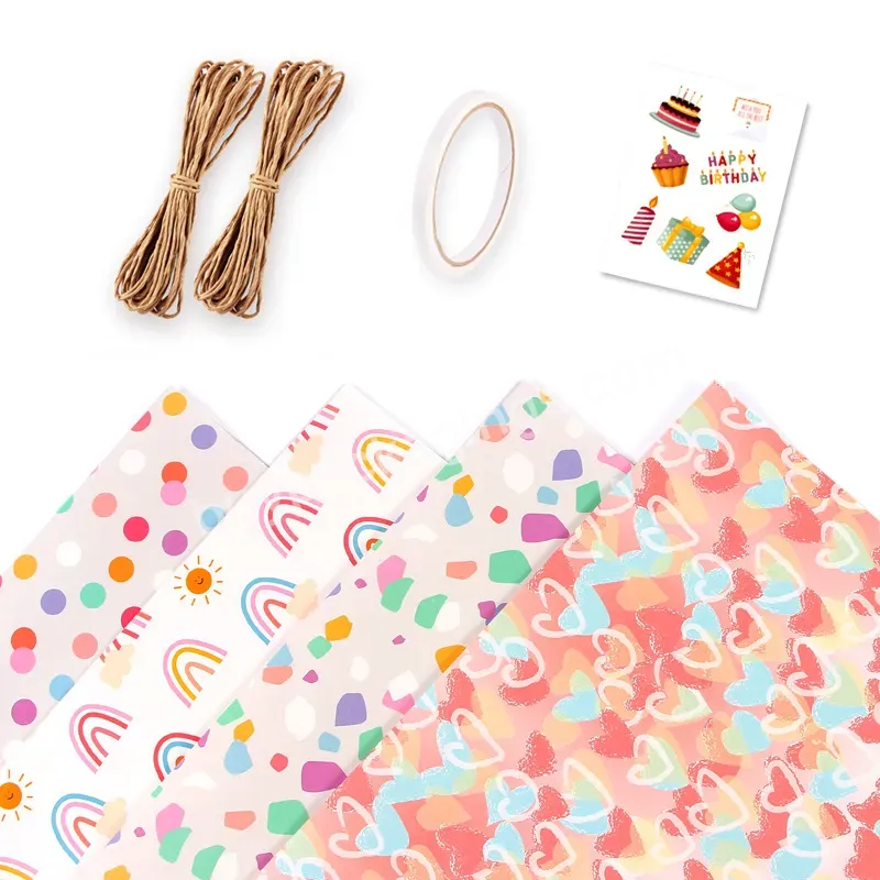 Yohpack Love Rainbow Small Gravel Wrapping Paper Valentine's Day Gift Paper Book Paper Wholesale