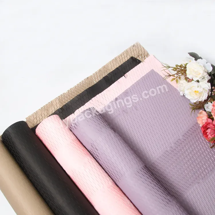 Yohpack Manufacturer Wholesale Paper Packaging Color Eco-friendly Honeycomb Wrap Flower Warping Art Paper Kraft Paper Honeycomb