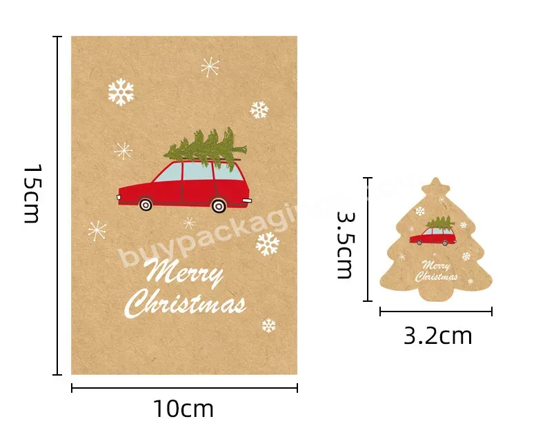 Yohpack New Craft Christmas Gift Card Hot Sale Creative Greeting Card Message Card With Sticker Envelope Set