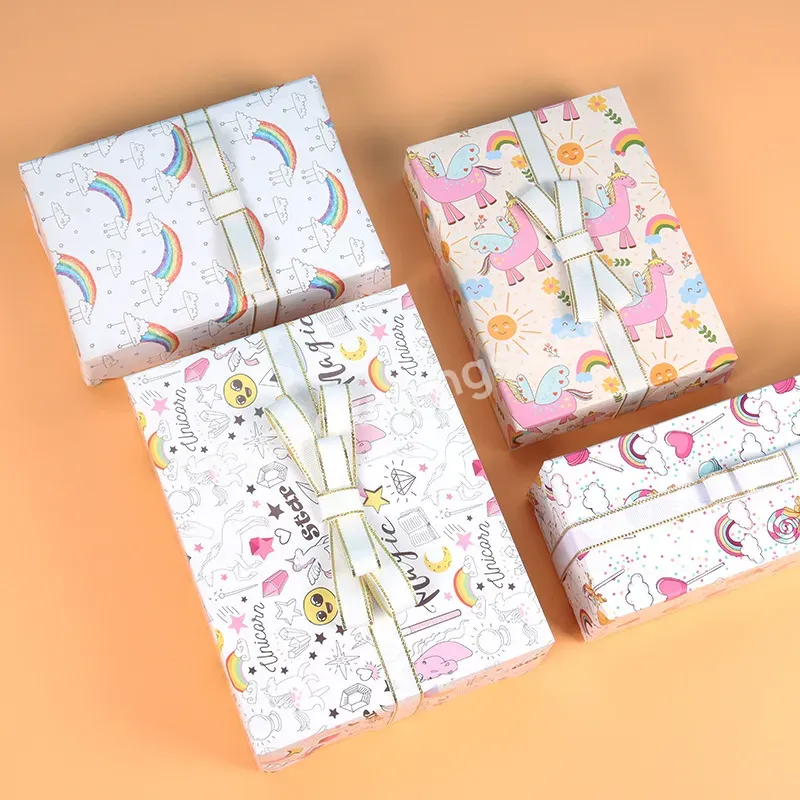 Yohpack New Cute Cartoon Unicorn Print Birthday Gift Wrapping Paper Holiday Gift Paper Wholesale Stock