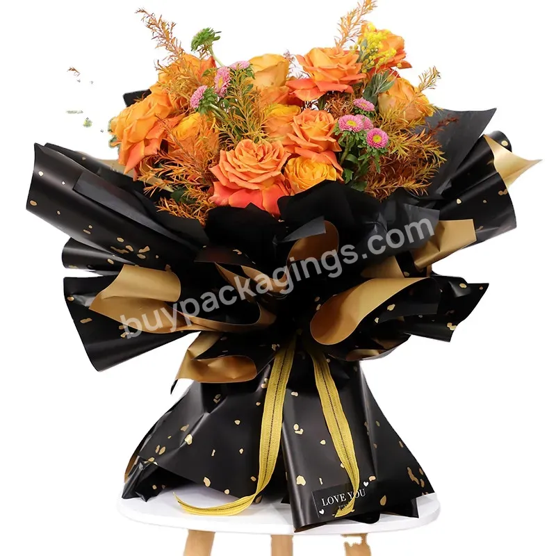 Yohpack New Flower Packaging Materials Sprinkled Gold Bouquet Paper Korean High-grade Codiaeum Floral Wrapping Paper