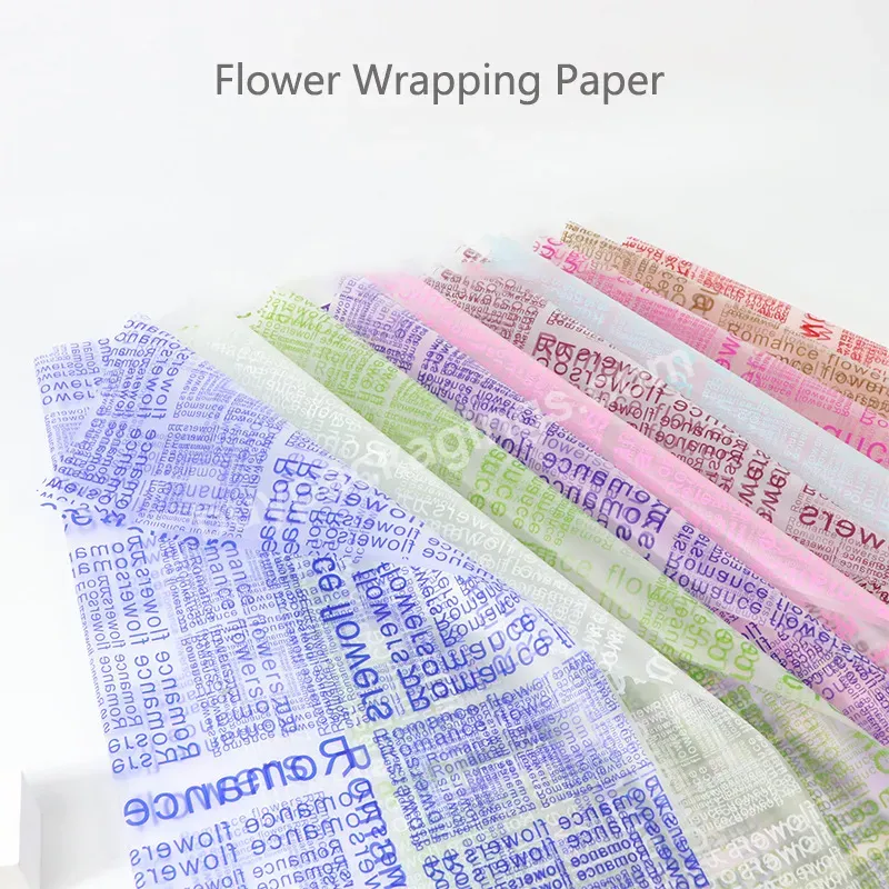 Yohpack New Rose Flower Plastic Packaging Opp Mist Surface English Translucent Waterproof Florist Bouquet Wrapping Paper