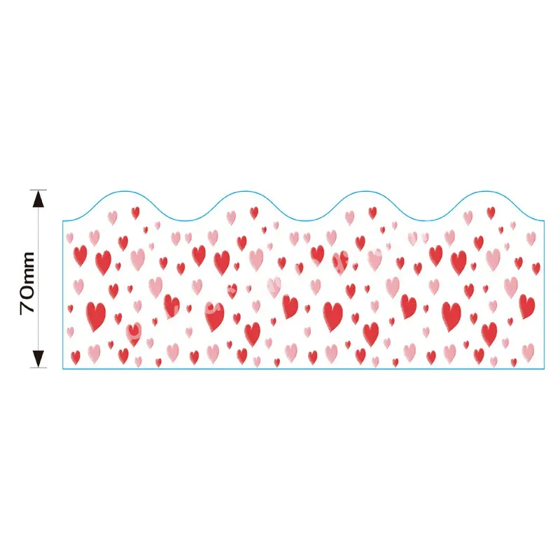 Yohpack New Valentine's Day Love Heart Wavy Edge Announcement Chalkboard Border Decorative Strip Tickers