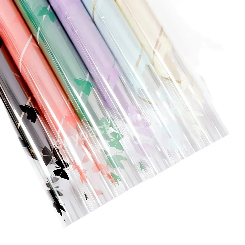 Yohpack New Wrapping Paper Printing Cellophane Dance Butterfly Flower Wrapping Paper Valentine's Day Floral Wrappers