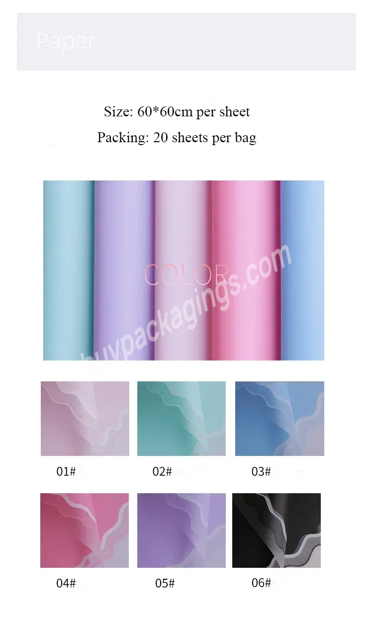 Yohpack Noosa Paper Shoreline Waterproof Flower Wrapping Paper Mist Face Floral Paper Rose Packaging Material For Bouquet