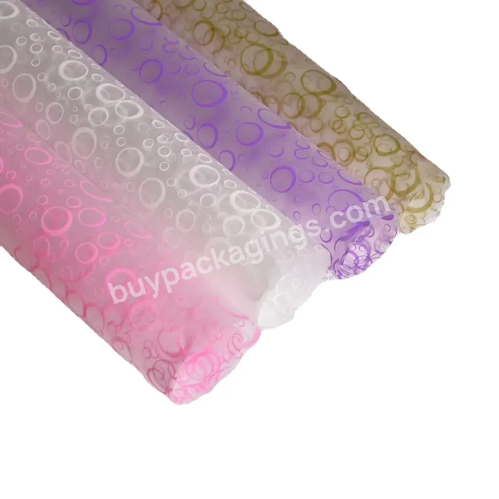 Yohpack Opp Film Bubble Printing Translucent Cellophane Wrapping Paper Flower Packaging Waterproof Material