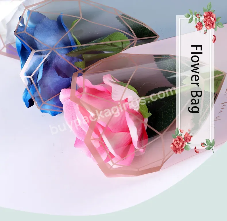 Yohpack Ready Stock 20pcs/bag Fresh Flowers Packaging Material Jewelry Heart Design Color Single Flower Bag