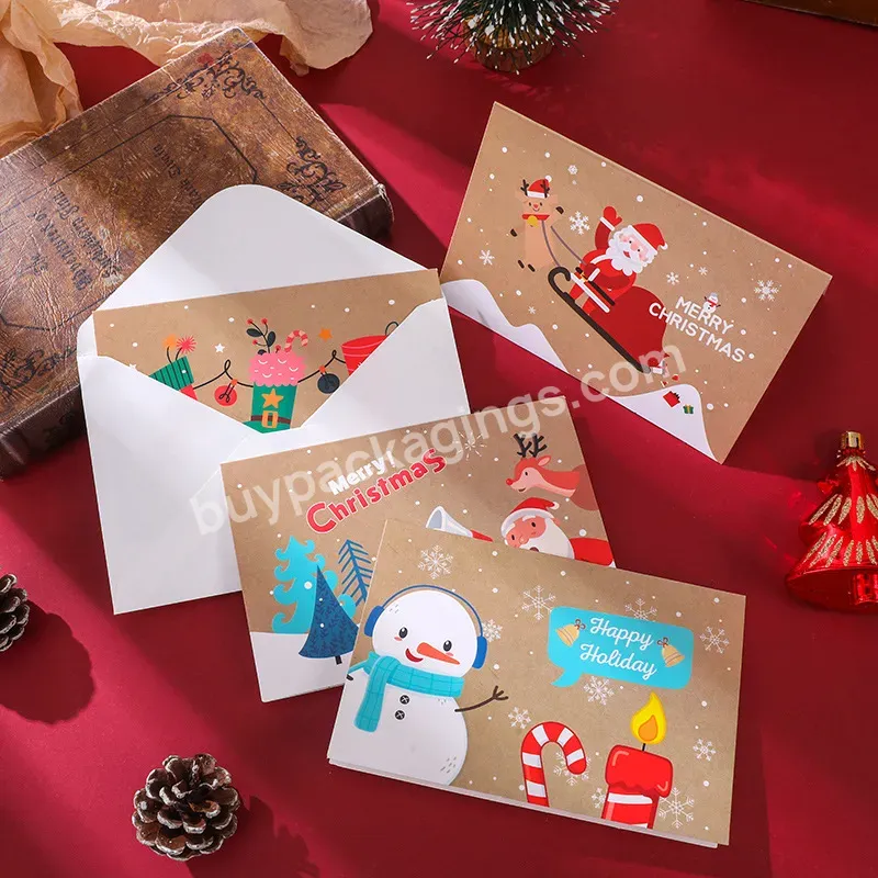 Yohpack Set Of 24pcs Christmas Gift Card Cute Cartoon Folded Craft Paper Card Greeting Card With Envelope