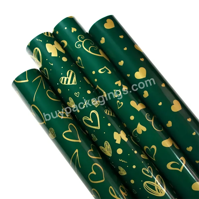 Yohpack Shinny Copper Paper Emerald Romantic Valentine's Day Print Gold Birthday Gift Wrapping Paper