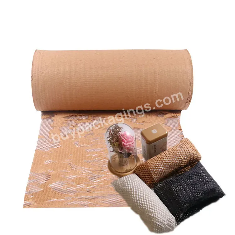 Yohpack Size 50cm*20m Honeycomb Wrapping Paper White Natural Color Honeycomb Cushion Paper Kraft Honeycomb Paper Roll