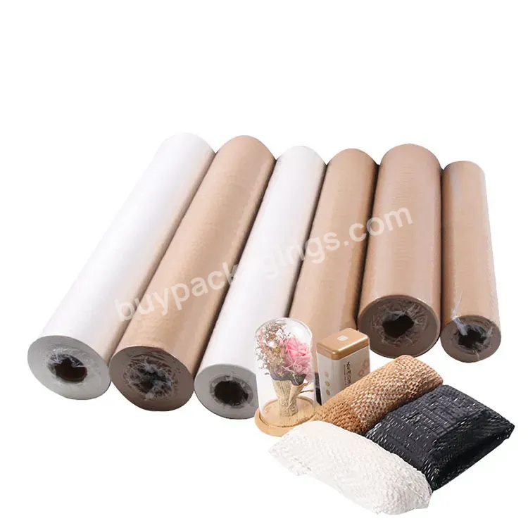 Yohpack Size 50cm*20m Honeycomb Wrapping Paper White Natural Color Honeycomb Cushion Paper Kraft Honeycomb Paper Roll