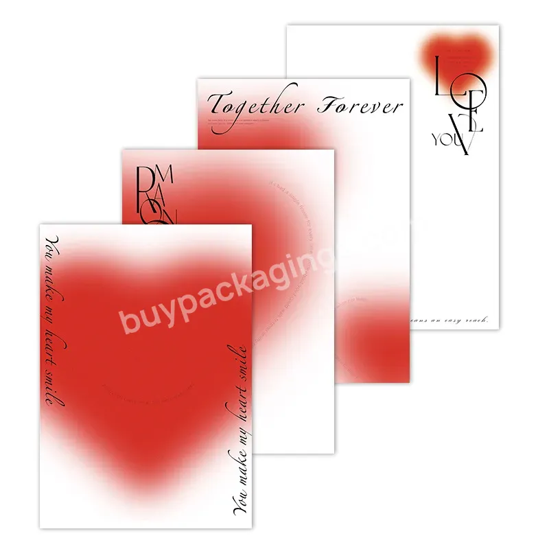 Yohpack Valentine's Day Red Heart Bouquet Package Flower Paper Semi-waterproof Letters Paper For Flower Packaging