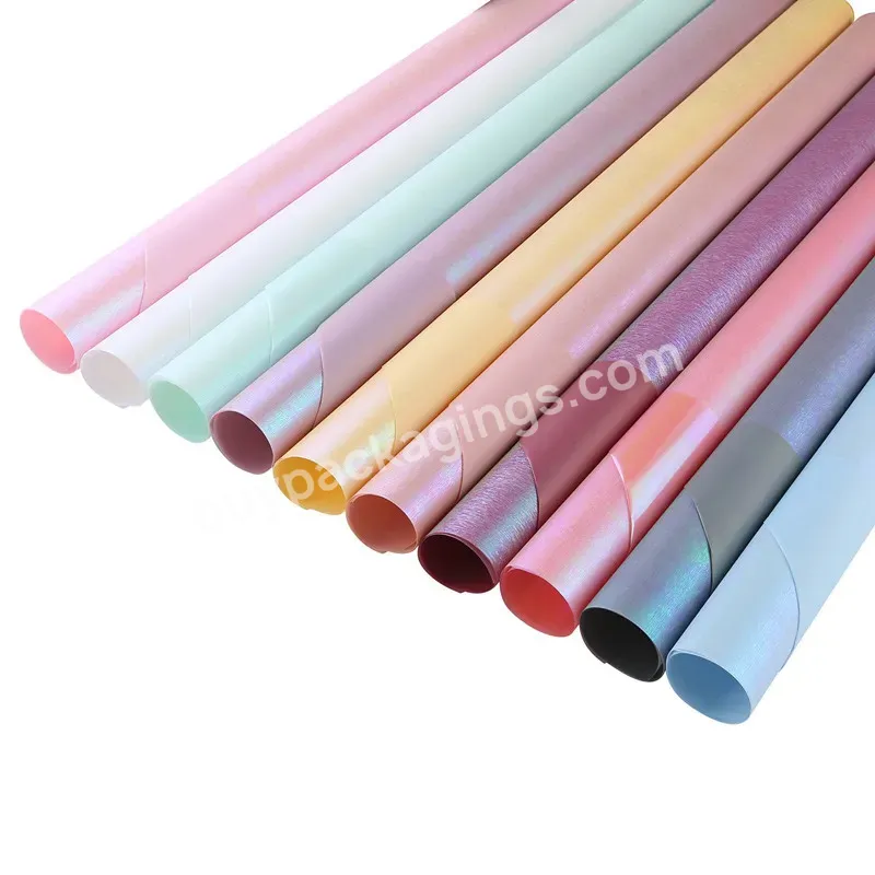 Yohpack Waterproof Iridescent Silk Paper Dazzling Colors Rainbow Paper Wrapping Flowers Bouquet Packaging Paper