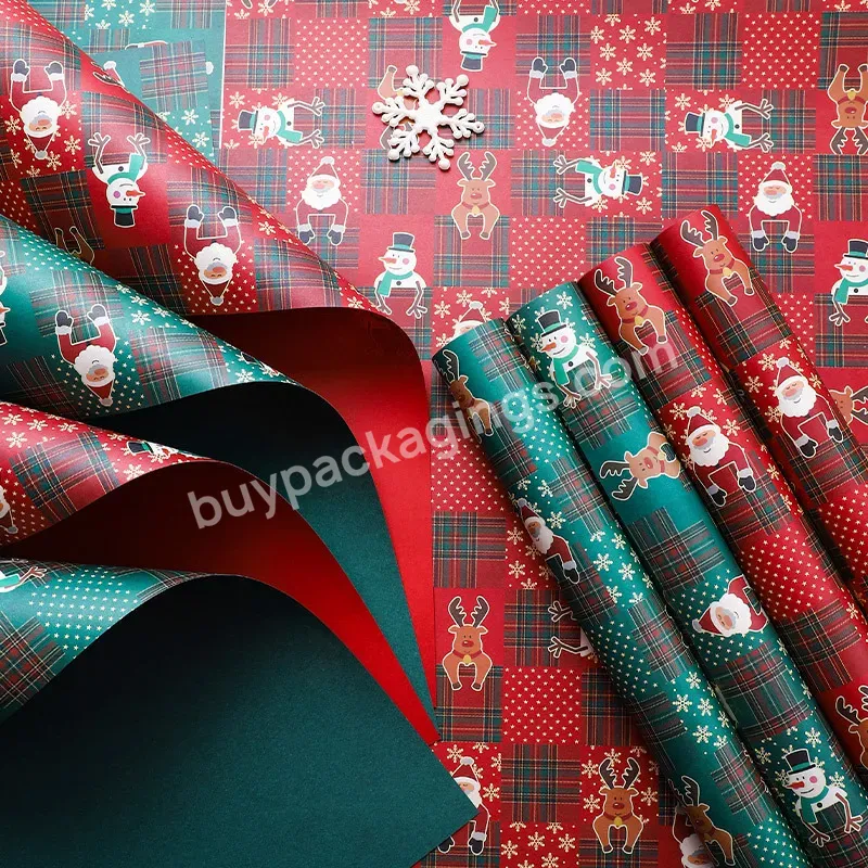 Yohpack Waterproof Merry Christmas Apple Wrapping Kraft Paper Christmas Eve Gift Flower Bouquet Paper Wrapping