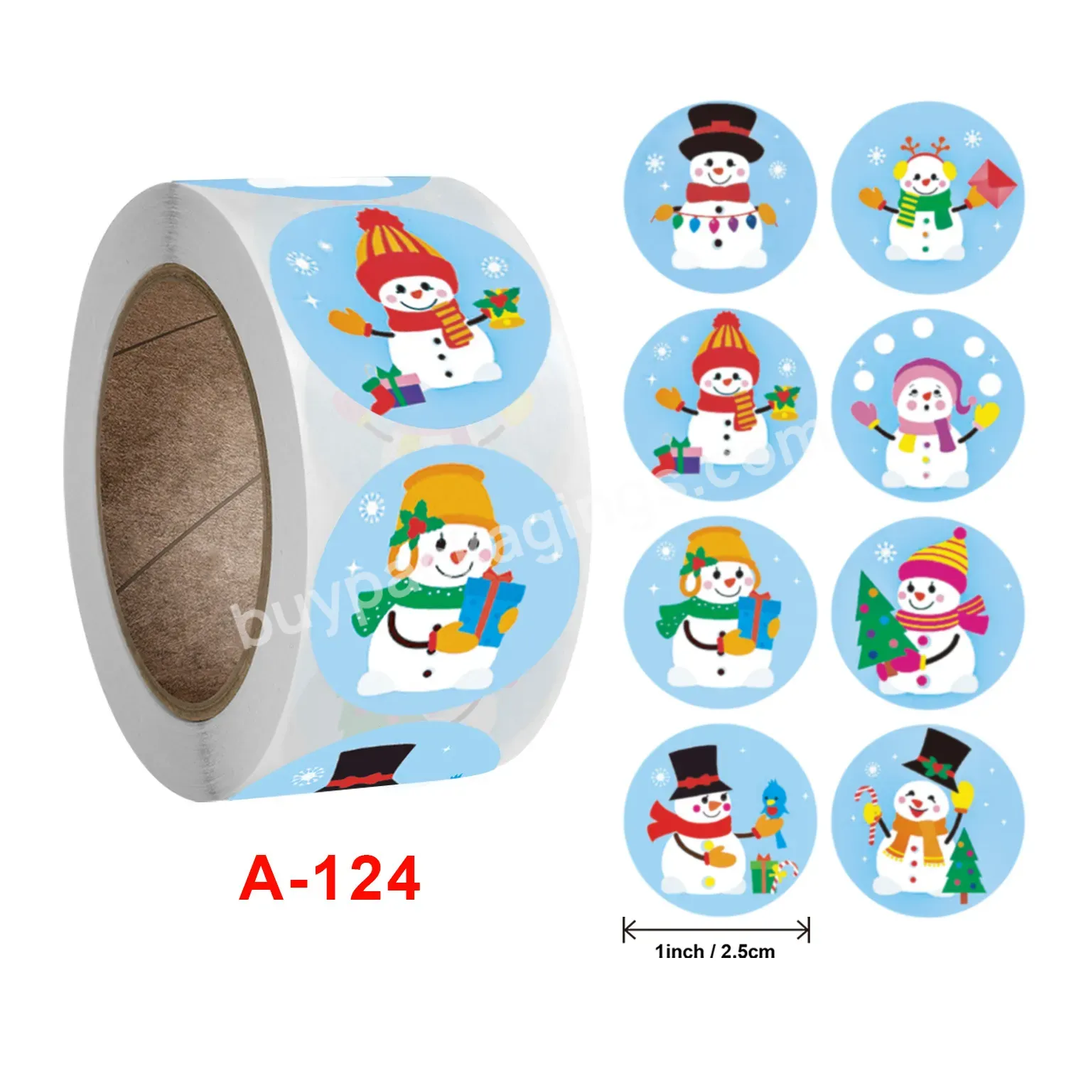 Yohpack Wholesale Wrap Stickers Round Christmas Decorative Gift Series Cute Cartoon Sticker Labels