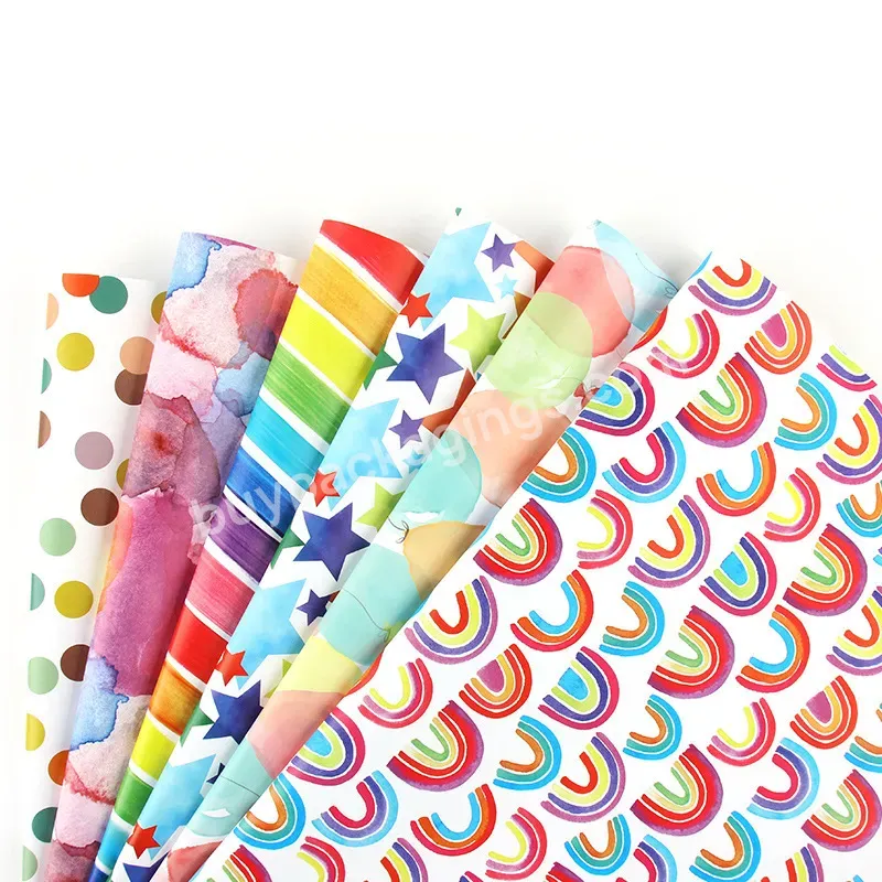 Yohpack Wrapping Paper Colorful Cartoon Birthday Gift Wrapping Paper Thickening Valentine's Day Gift Paper