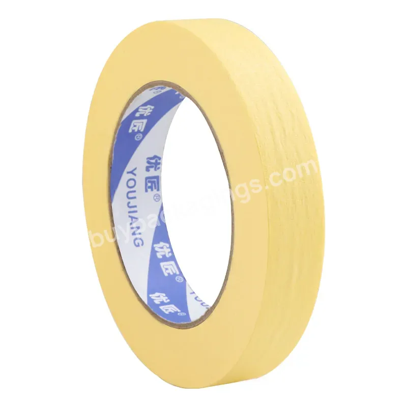 You Jiang Great Quality Solvent Rubber Glue Yellow Masking Tape,General Purpose Masking Tape