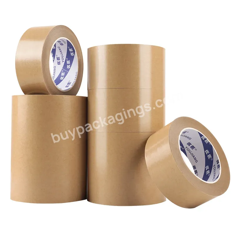 You Jiang High Performance Sealing Carton Box Brown Self Adhesive Kraft Tape With Logo Printed Custom Logo