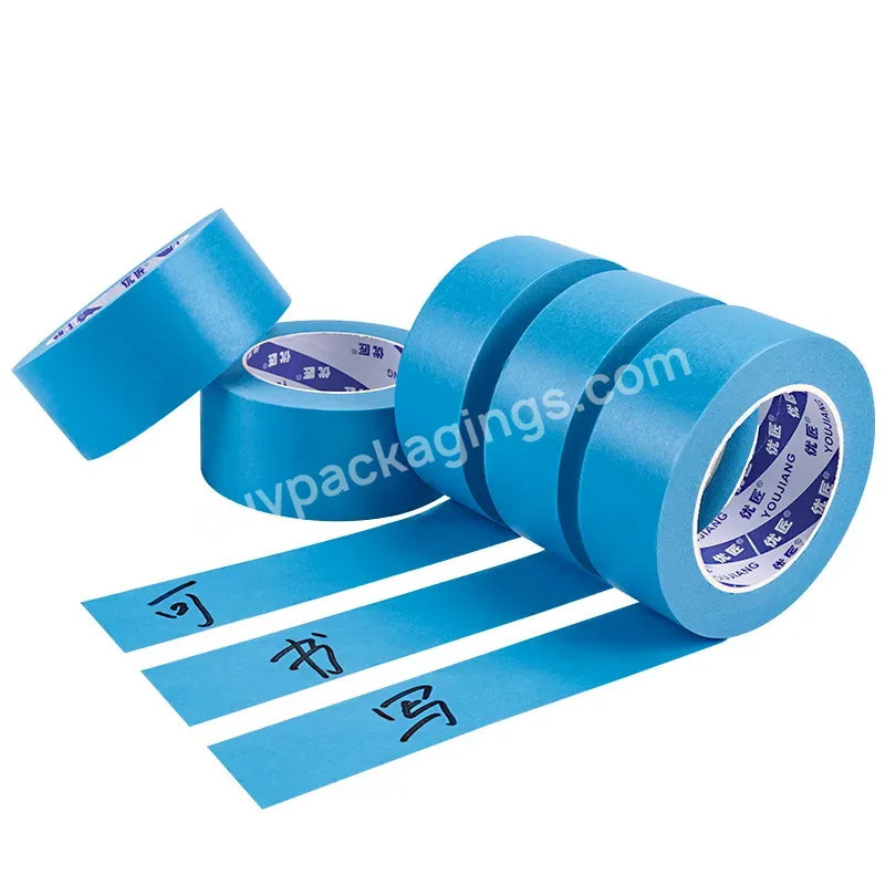 You Jiang Low Tack Masking Tape Waterproof Paper Quality Masking Adhesive Blue Painters Tape