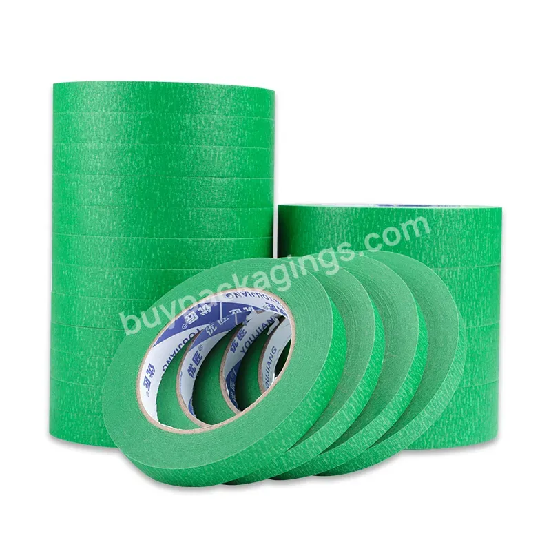 You Jiang Solvent Rubber Glue Green Adhesive Tape Partition Masking Tape For Outdoor Lacquer Painting