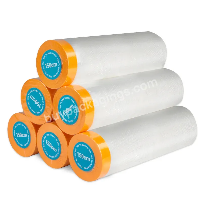 Youjiang Automotive Taped Car Surface Plastic Covering Painters Pre-taped Protective Car Masking Film Tape For Spray Painting