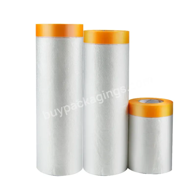 Youjiang Building Painting Protective Plastic Hdpe Pre-taped Adhesive Masking Film Rolls