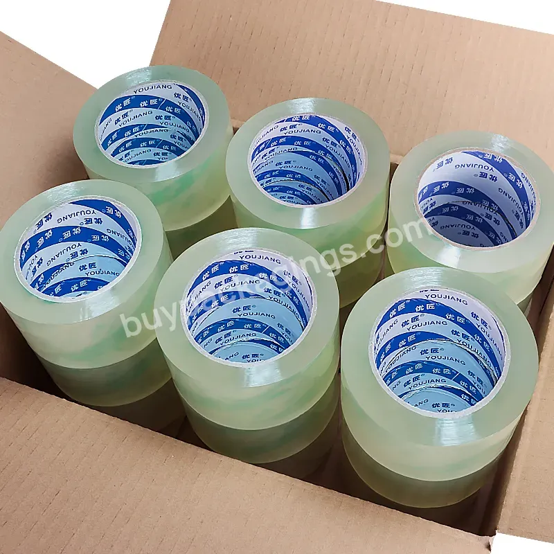 Youjiang Carton Sealing Waterproof Transparent Clear Bopp Packing Tape Heavy Duty Shipping Packing Tape