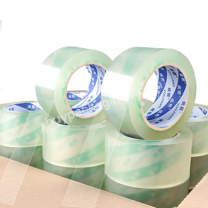 Youjiang Cintas Adhesiva Transparent Clear Box Sealing Bopp Jumbo Roll Quality Self Adhesive Customized Tape With Logo