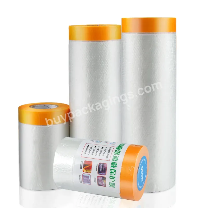 Youjiang Pre Taped Painter Painting Decoration Light Weight Plastic Hdpe Masking Film With Tape Roll For Car