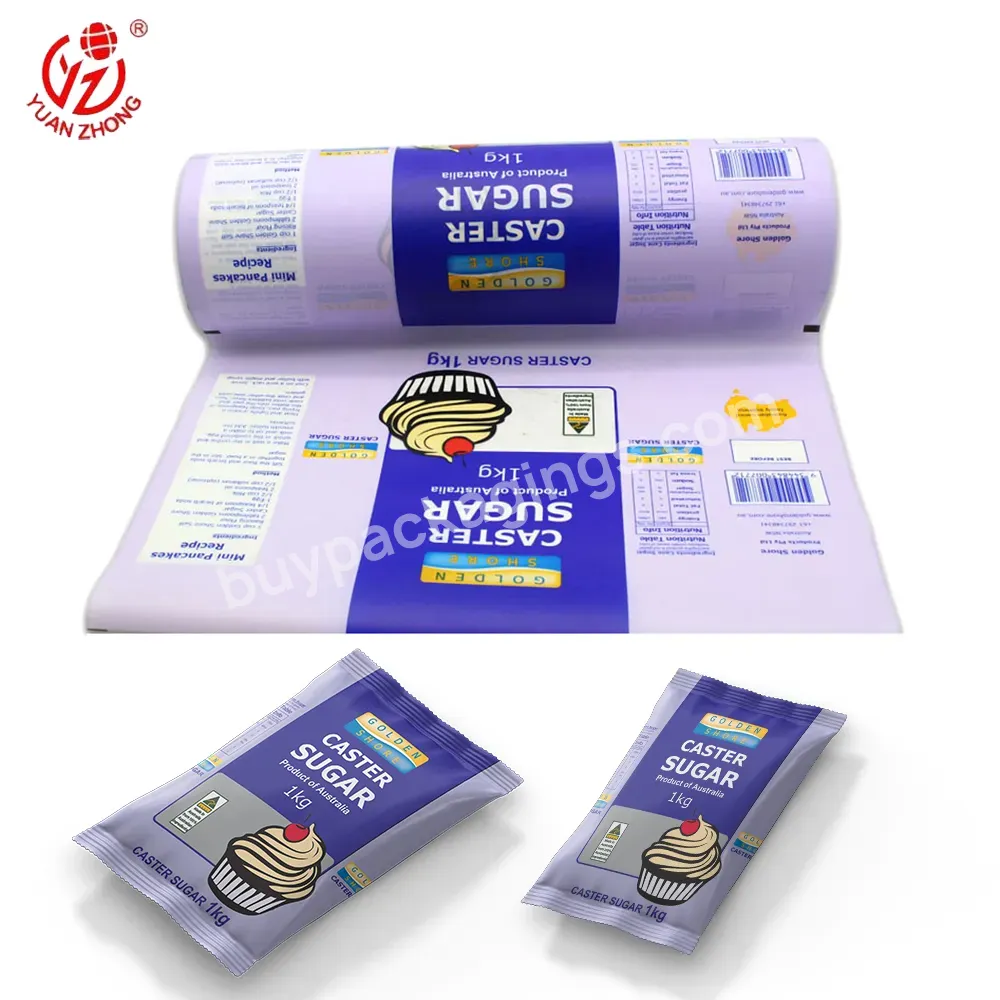 Yuanzhong Printing Factory Custom Food Packaging Laminating Print Roll Film Plastic Matt Finish Heat Seal Roll Package Film