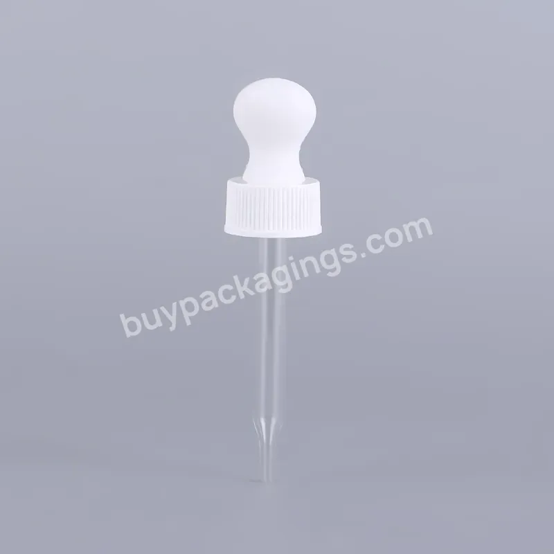 Yuyao Factory 18/400 20/400 Plastic Essential Oil Dropper Cap For Serum Glass Bottle Packaging