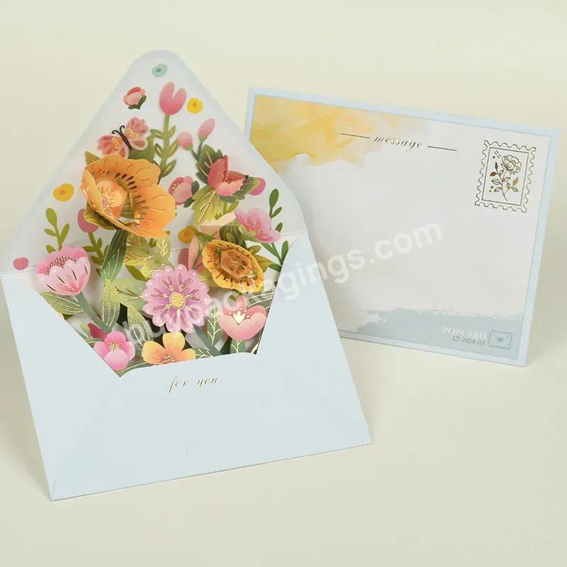 Zeecan 3d Flower Card Flower Bouquet Christmas Pop Up Greeting Cards 3d Paper Flowers Card For Mothers Day For Valentines Day