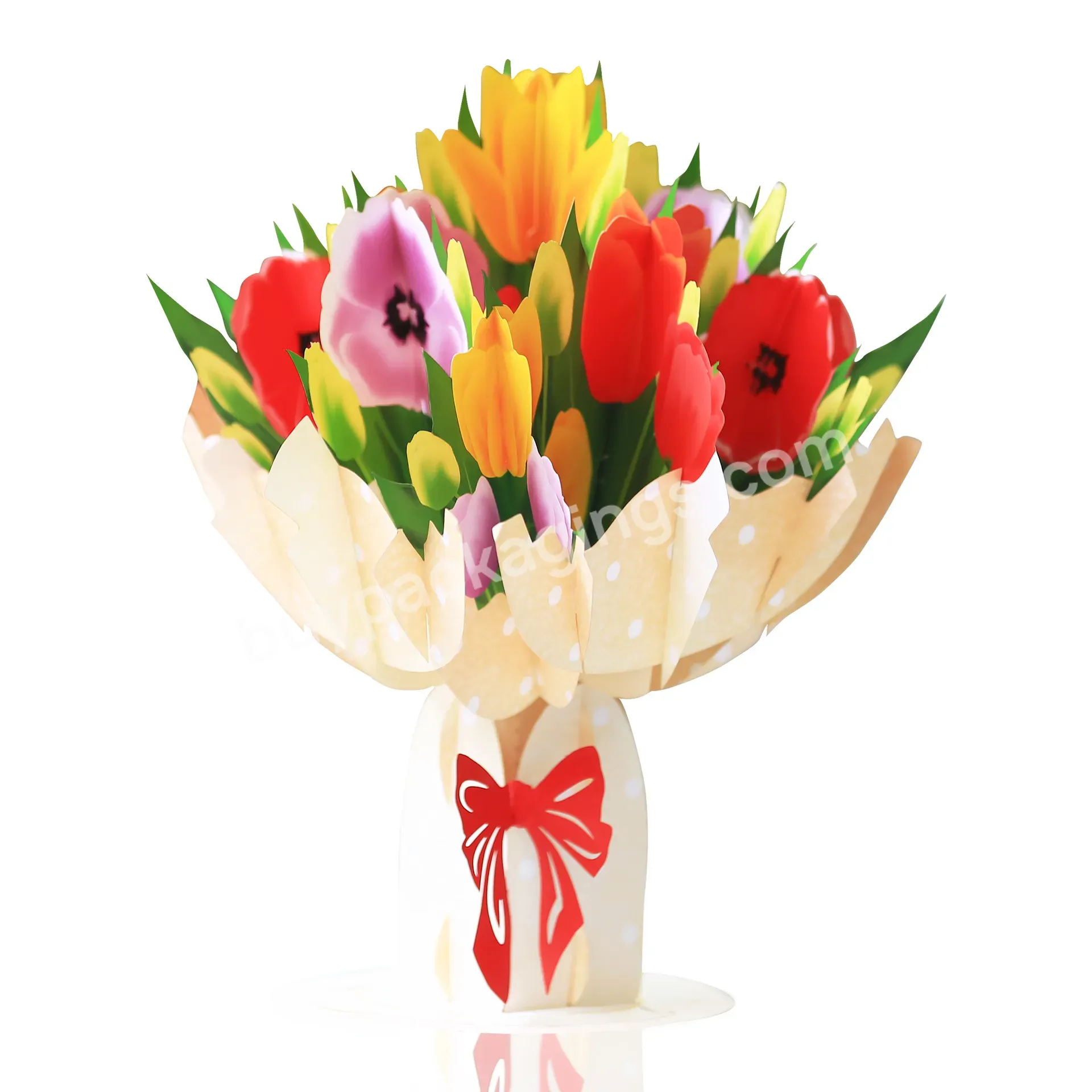 Zeecan 3d Paper Pop Up Cards Tulip Bouquet Flower Forever Flower Bouquet 3d Popup Greeting Cards With Note Card And Envelop