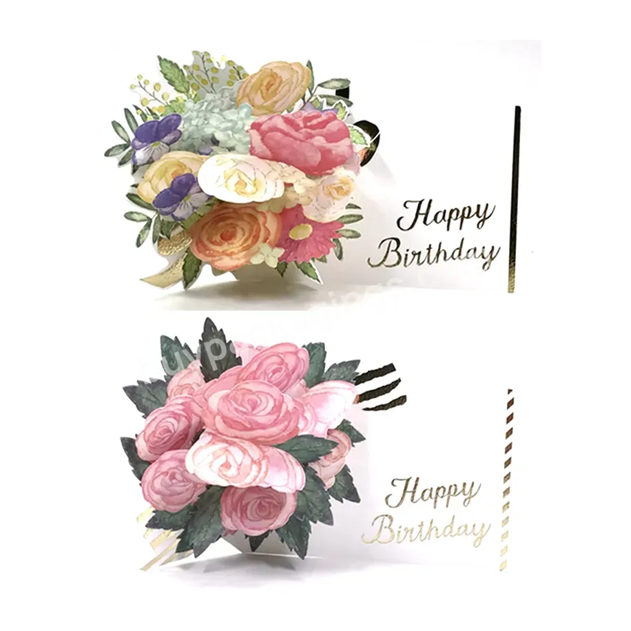 Zeecan 3d Pop Up Red Bouquet Card Wedding Invitation Laser Cut Valentines Day Anniversary Couples Gift Postcard Greeting Cards - Buy Greeting Card Bulk,Vietnam Greeting Cards,Greeting Cards Father.