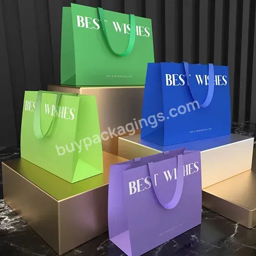 Zeecan Branded Artwork Studio Logo Designers Premium Paper Bags Gift Bags Wedding Packaging Bags For Clothes Packaging