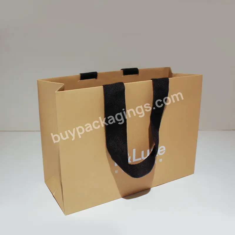 Zeecan Branded Packaging Design Custom Logo Brown Paper Bags Emossed Tote Paper Bags With Your Own Logo Kraft Paper Bag
